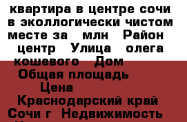 квартира в центре сочи в эколлогически чистом месте за 1 млн › Район ­ центр › Улица ­ олега кошевого › Дом ­ 15/3 › Общая площадь ­ 19 › Цена ­ 1 250 000 - Краснодарский край, Сочи г. Недвижимость » Квартиры продажа   . Краснодарский край,Сочи г.